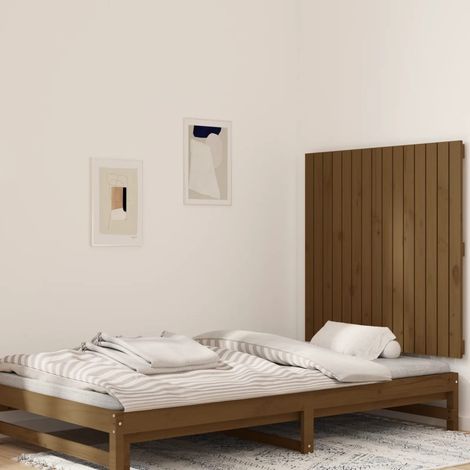 Wand-Kopfteil Honigbraun 95,5x3x90 cm Massivholz Kiefer vidaXL
