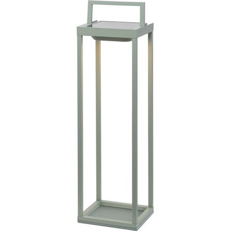 Zafferano - Lanterna Home solar 2 a led 56,4cm - Lampada da parete e da tavolo 2W con batteria e sensore crepuscolare - Verde Salvia
