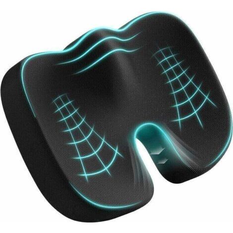 Coussin Coccyx Coussin de Siège en Mousse à Mémoire Coussin Ergonomique pour Bureau Voiture Fauteuil Roulant (1/4)