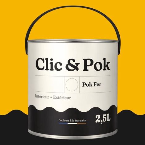Peinture Fer Antirouille – Métal Extérieur Intérieur, Satinée, Protection Rouille - 2,5L - RAL 1023 - Jaune signalisation