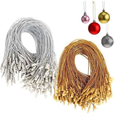 Corde de Noël - Décoration de Noël - Lot de 200 crochets pour guirlande de Noël - Petits crochets pour boules - Crochets pou (1/5)