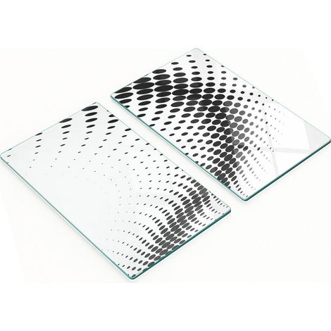 Juego de 2 láminas de vidrio templado con figuras geométricas de 2x30x52 cm. (1/5)