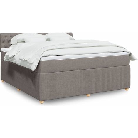Boxspringbett mit Matratze Taupe 180x200 cm Stoff (1/5)