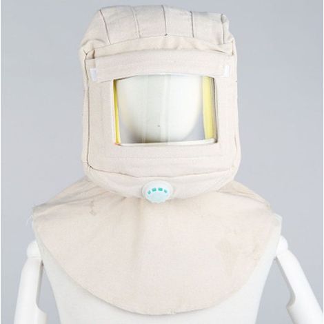 Écran facial de sablage, protection anti-poussière Casque de sécurité intégré Cagoule de sablage pour le sablage (1/4)