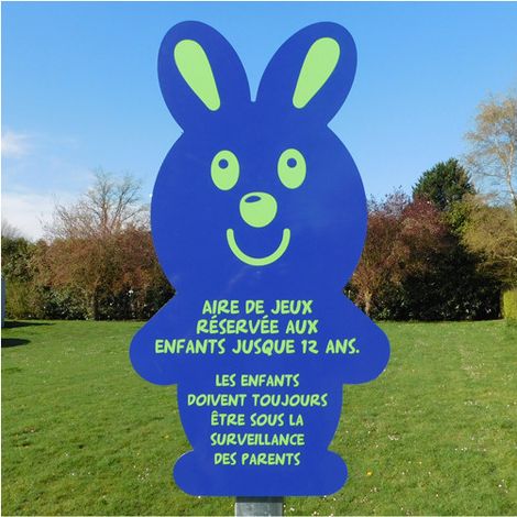 Panneau Aire de Jeux LAPIN (WLAPI). Panneau orange . Lettrage blanc .  - Panneau orange - Lettrage blanc (1/2)