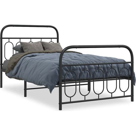 Maison Exclusive - Giroletto con Testiera e Pediera Metallo Nero 100x190 cm (1/5)