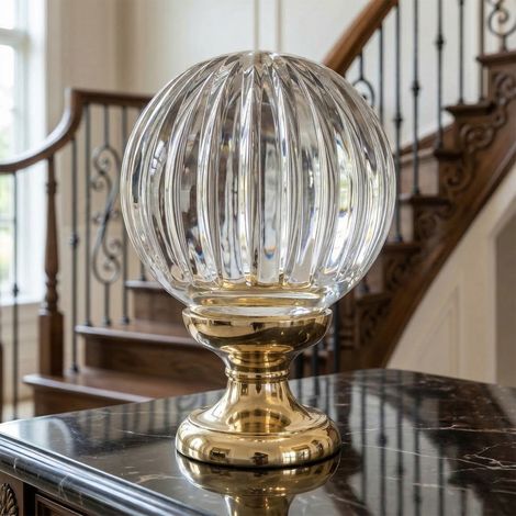 Ouvre&Déco – Boule de finition d'escalier cristal transparent, BOWL CRISTAL ORANGE
