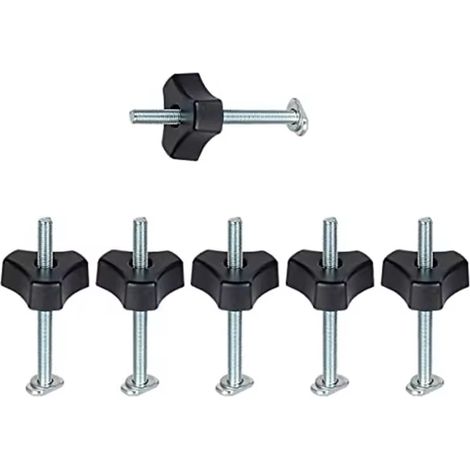 T-Nut-Klemme, Befestigungswerkzeug für T-Nut-T-Schienen aus Metall, Schnellspannvorrichtung für Werkstücke (nur 6 T-Schrauben + 6 Rändelmuttern) (1/2)