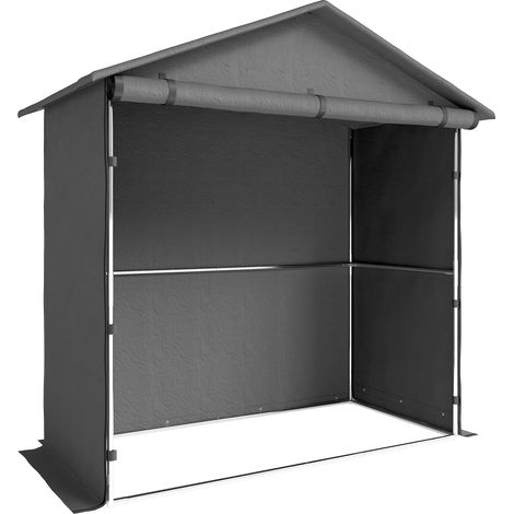 GagaAbri de jardin 1.1x2 m avec porte enroulable tente garage pour velos et motos gris fonce (1/5)
