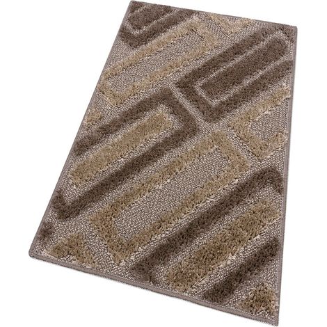 Tappeto Bagno Moderno Morbido Soffice Assorbente Asciugapassi Antiscivolo Lavabile Marrone - 50x80 Cm