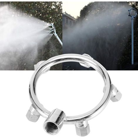 unidad，Boquilla circular de nebulización de alta presión，Acero inoxidable，Apto para el riego del jardín，Plateado (1/4)