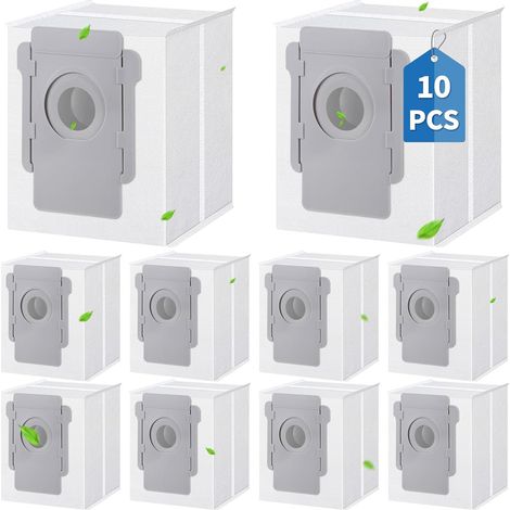 10 sacchetti di ricambio per aspirapolvere iRobot Roomba i7 i7+ i3 i3+ i4 i4+ i6 i6+ j7 j7+ i8 i8+S9 S9+ E5 E6 E7. Base pulita, facile installazione, resistente, alta capacità, cattura il 99% delle pa (1/5)