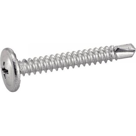 500 Vis Autoperceuses Tête Cylindrique Crantée Extra Large Phillips 4.2 x 19 mm - Acier Zn - D-Work