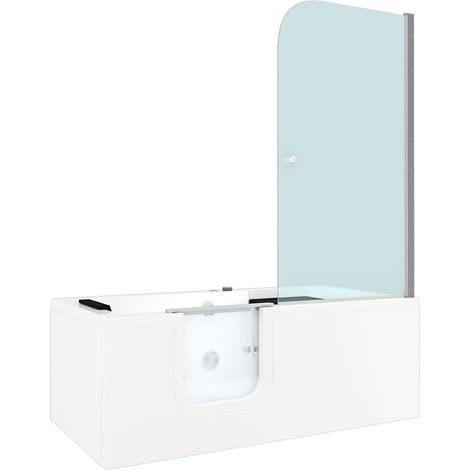 Seniorendusche Kombi Duschkabine Whirlpool Seniorenwanne mit Tür S15D-WP-L-ALL 160x85x215 cm