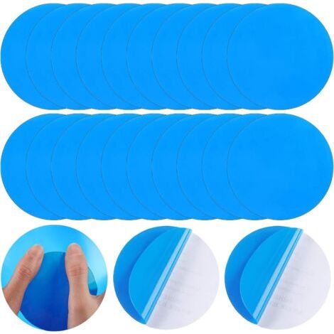 Patchs ronds autocollants en PVC pour bouées, pour piscines gonflables, bateaux, radeaux, kayaks, canoës et bouées. (20 pièces) (1/4)