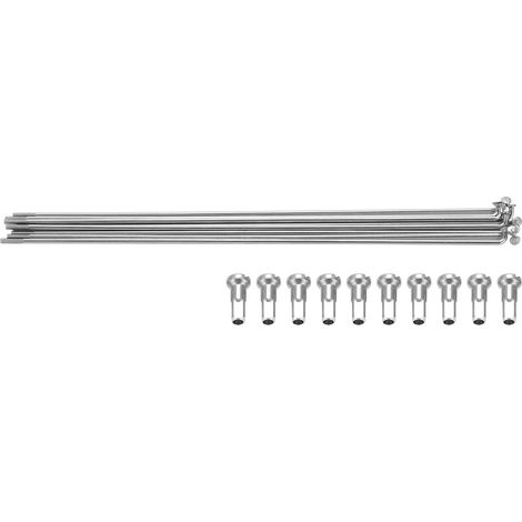 10 pièces Rayons 14G avec écrous pour VTT et vélo de route, acier inoxydable, longueur 193mm, type J Bend (1/5)