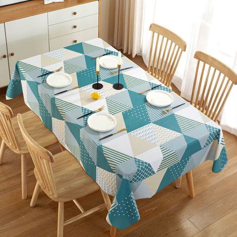 Nappe Rectangulaire Antitache,Triomphe Nappe Imperméable de Table, 140x140 cm PVC Nappe, Lavable Entretien Facile Nappe, pour Table à Manger Picnic Party Jardin Nappe de Cuisine (1/3)