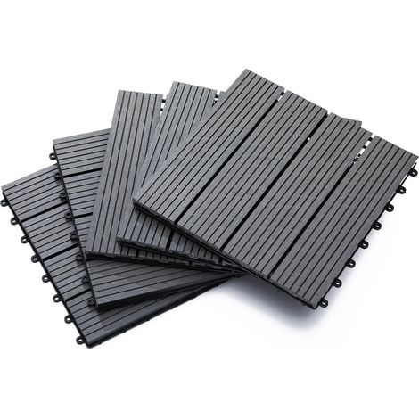 Baldosas exterior easycomfort 11 piezas 30x30 cm gris