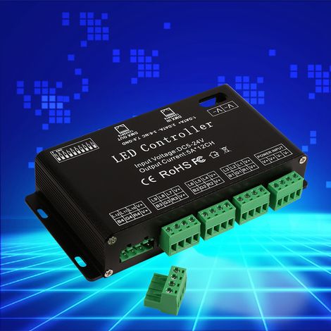 Contrôleur LED RGB 6 canaux DC5V-24V, décodeur DMX, module de pilotage, couleur noire (1/5)