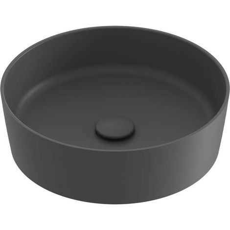 Ravak UNI - Aufsatzwaschbecken Durchmesser 40 cm, ohne Überlauf, ohne Hahnloch, anthrazit XJX03140001 (1/4)