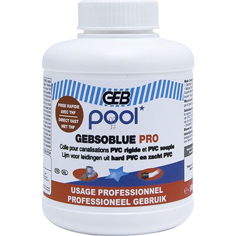 GEB – Colle spéciale piscine 500 ml – Collage instantané pour PVC souple et rigide – Application verticale sans couler – Utilisation sous pression