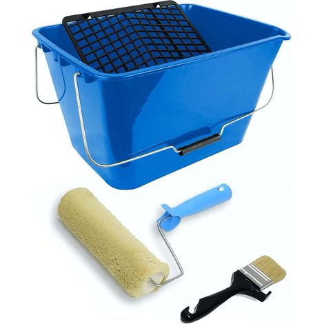 TECNO PRODIST Kit Piscinas de Tecno Prodist – Rodillo de Felpón con Cubeta, Rejilla y Brocha - Especial para Piscinas y Piedra de Coronación