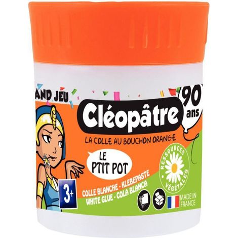 Colle multi-usage végétale 50g – Bouchon à vis – Parfum amande – Pour collage papier et carton – Spatule intégrée (1/3)