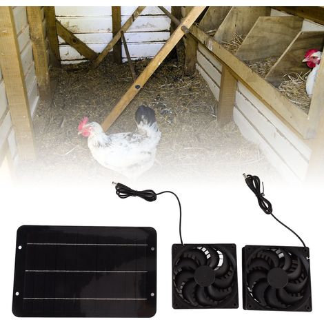 Solarbetriebener Doppelventilator, 10W 12V, tragbarer Haustier-Abluftventilator. (1/5)
