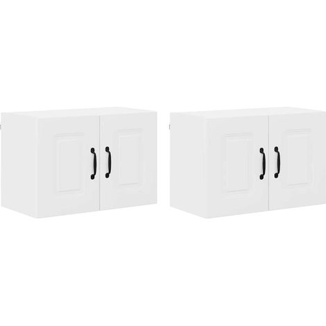 Meuble mural de cuisine,Armoire de cuisine avec porte 2 pcs Blanc 60 x 31 x 40 cm CFW23621 (1/5)