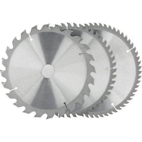 3-teiliges Set Kreissägeblätter für Holz, 8 Zoll, 24, 48 oder 60 Zähne, geeignet zum Schneiden von Holz. (1/5)
