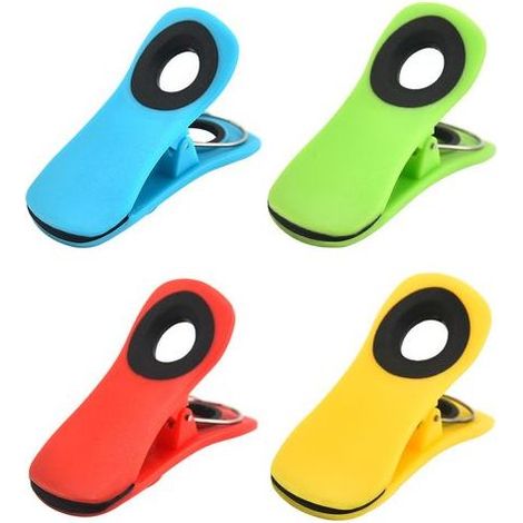 TAISHENGDA – Set mit 8 magnetischen Beutelclips, 4 verschiedene, farbenfrohe Magnetclips für Kühlschrank, Chipstütenclips, Beutelclips für Lebensmittelaufbewahrung, Beutel (1/5)