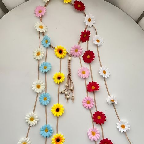 1 accessoire capillaire pour femme, serre-tête bohème à marguerite, adapté pour voyages et spectacles, bandeau à cheveux style ethnique, serre-tête à tournesol idéal pour séances photos (1/4)