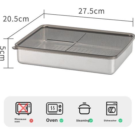 Recipiente refrigerado japonés de acero inoxidable 304 con tapa hermética para la congelación rápida de alimentos (capacidad 2000 ml). (1/5)