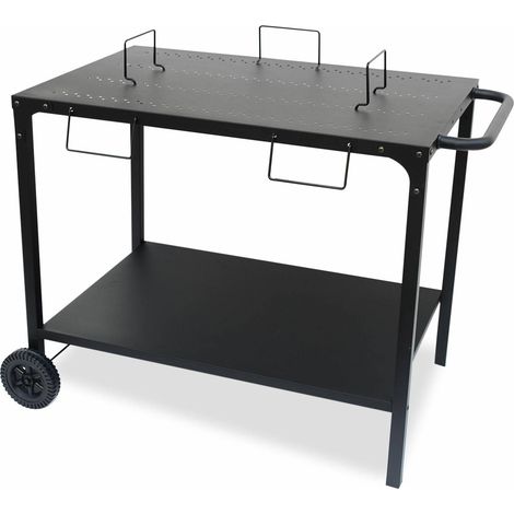 Modular griddle table Black 100x65.5x76 cm - Adjustable sideboard for plancha (1/5)