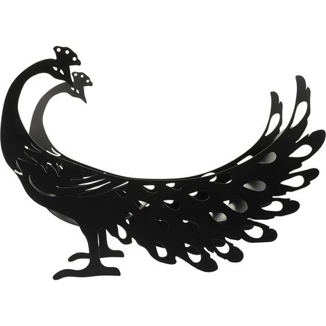 Support de Papier Toilette et Rangement Pratique Forme Paon en Fer Noir Décor Créatif pour Salle de Bain ou Salon (1/5)