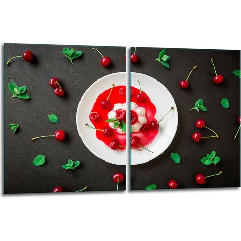2x Glas-Schutzplatte für Herd 40x52 Obst (1/5)
