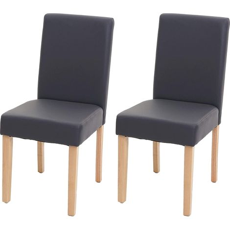 Lot de 2 chaises de salle à manger synthétique gris mat pieds clairs CDS04458 (1/5)