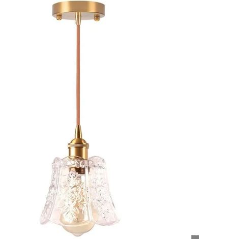 Moderne Suspension Luminaire,Lustre Vintage Abat-jour en Verre E27 Lampe de Plafond Style Chinois Vintage pour Salon Chambre (1/5)