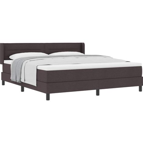 vidaXL Cama tipo Box Spring Manual Marrón Oscuro 200 x 180 cm tela (1/5)