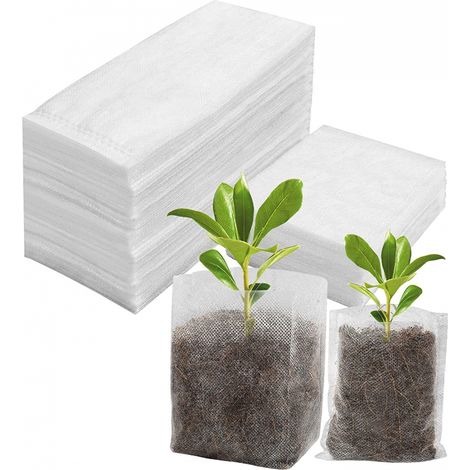 Sac Semis- de Plantation Jardin Godet Semis Non Tissé 200 Pcs 10x12cm+14x16cm (1/5)