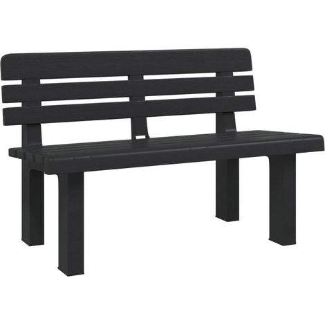 Banco de jardín polipropileno gris antracita 110x52x71 cm vidaXL