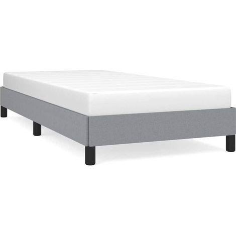Bed Frame without Mattress Light Grey 100x203 cm Twin XL Fabric vidaXL (1/5)
