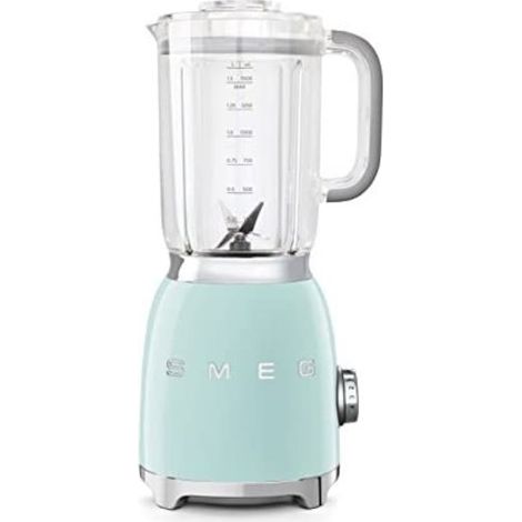 Smeg – Blender 1.5 L vert d'eau années 50 – Puissance 800 W – 4 vitesses – Bol en Tritan avec graduation – Double lame amovible