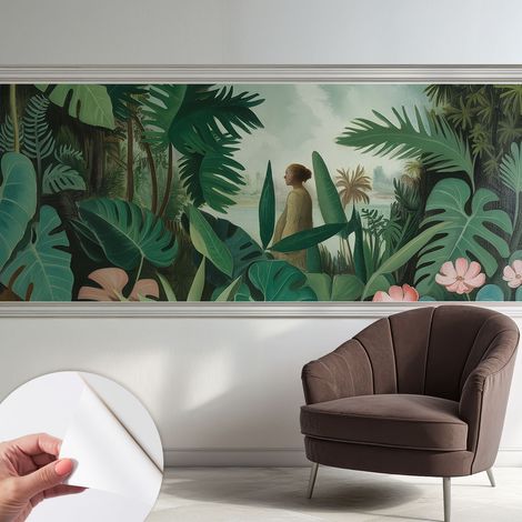 Papier peint autocollant adhésif décoratif avec motifs pour salon et chambre a motif Jungle exotique 250x104 cm (1/5)