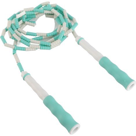 Corde à sauter segmentée réglable, perles démêlées, plastique PP flexible pour enfants, vert (1/5)