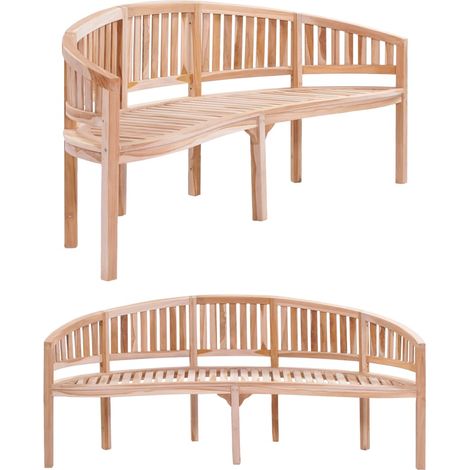 Banquette d'extérieur,Banc de jardin en forme de banane 200 cm Bois de teck solide -FV74259 (1/5)