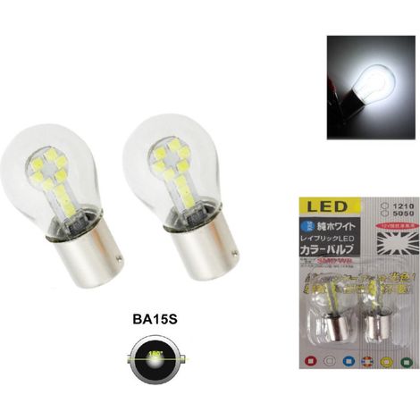 2er-Set LED-Lampen, 18 SMD, Sockel BA15S (P21W), 24 V, weiß, im Blister