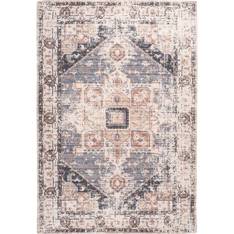 Tapis Vintage à Poils Courts "Indiana I" Gris & Marron 80 x 150 cm (1/4)