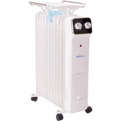 Radiador de aceite blanco de bajo consumo con recipiente para humidificación Blanco