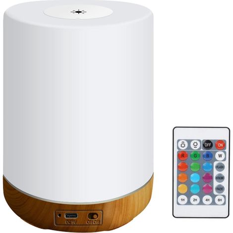 LED-Nachtlicht, USB-wiederaufladbar, RGB-Farbe & warmweißes Licht, Lampe für Baby-, Kinderzimmer, Schlafzimmer
